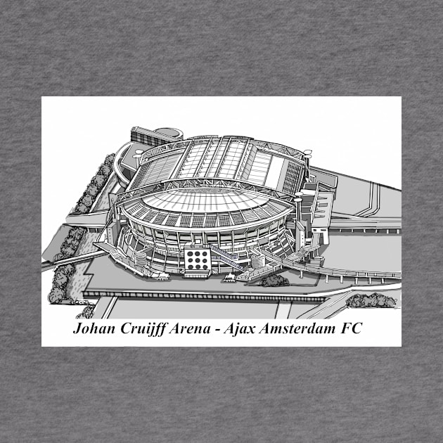 Drawing of Johan Cruijff Arena Stadium @ Ajax Amsterdam FC by Roza@Artpage